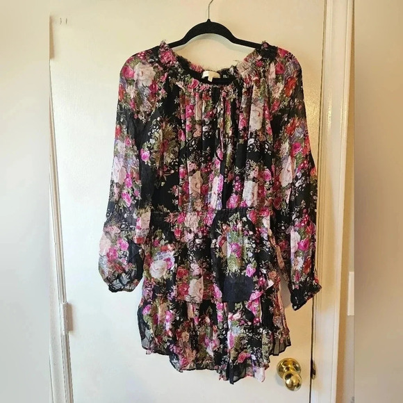 LoveShackFancy Popover Dress Dark Floral XL - Picture 2 of 10